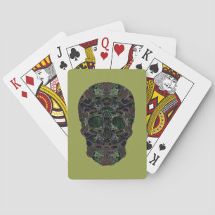 Green Skull Art Classic Playing Cards