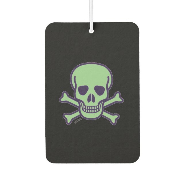 Green Skull black car air freshener (Front)