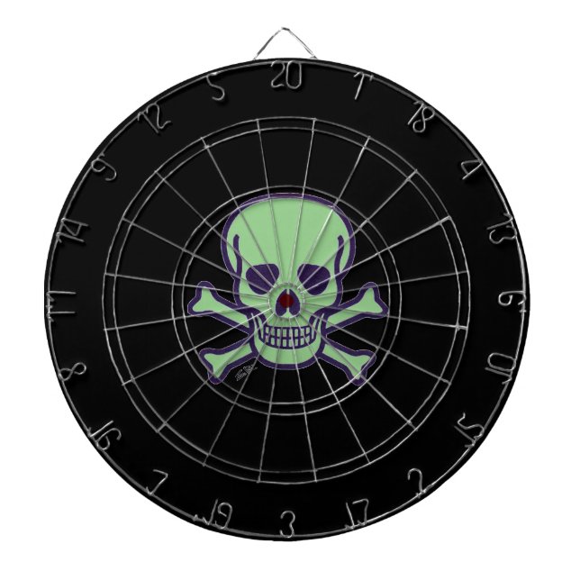 Green Skull black dartboard (Front)