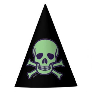 Green Skull black party hats