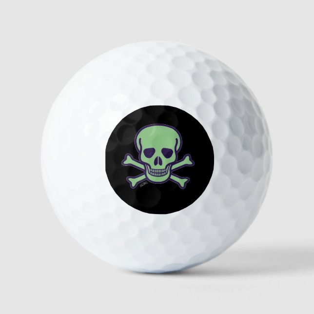 Green Skull black value golf balls 12 pk (Front)