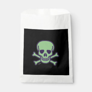 Green Skull black white favour bags