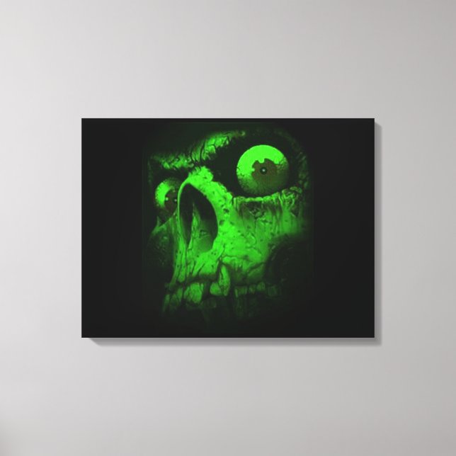 Green Skull Canvas Print (Front)