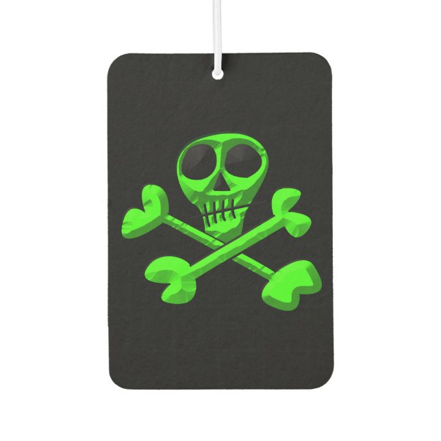 green skull car air freshener (Front)