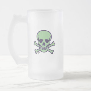 Green Skull frosted mug