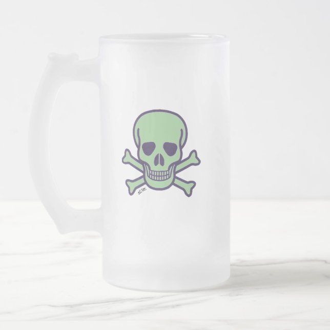 Green Skull frosted mug (Left)
