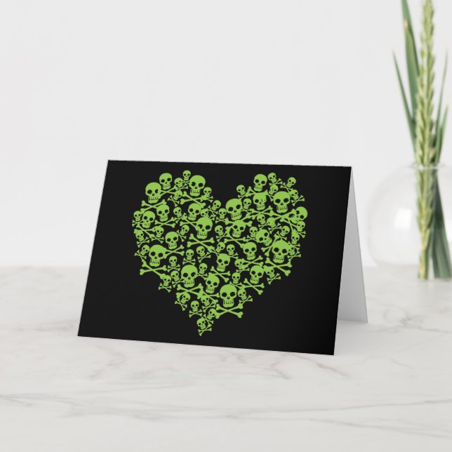 Green Skull Heart Card (Front)