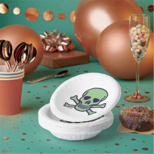 Green Skull paper bowls Plate