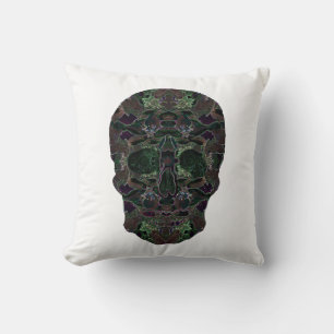 Green Skull Throw Cushion