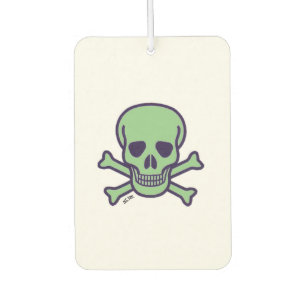 Green Skull white car air freshener