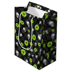 Green Skulls and Sunflower Series Design 10 Medium Gift Bag