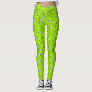 Green Skulls and Sunflower Series Design 1 Leggings