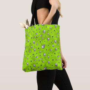 Green Skulls and Sunflower Series Design 1 Tote Bag