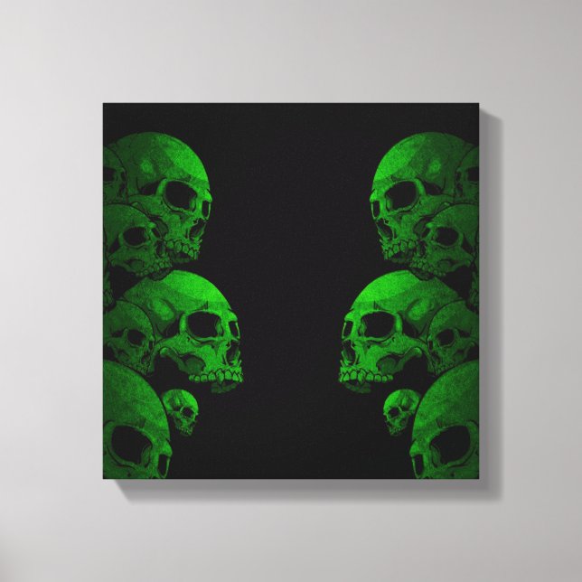 Green Skulls Canvas Print (Front)