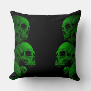 Green Skulls Cushion