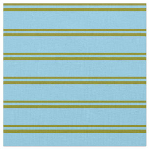 Green & Sky Blue Coloured Pattern of Stripes Fabric