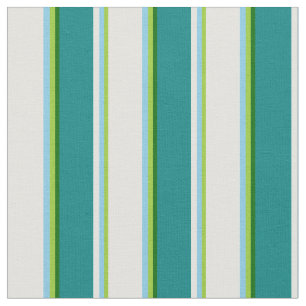Green, Sky Blue, Light Cyan, Teal & Dark Green Fabric