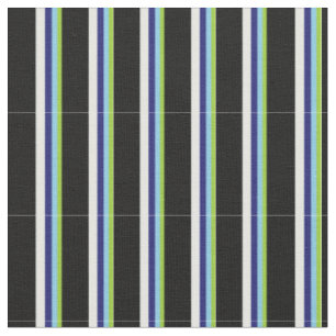 Green, Sky Blue, Midnight Blue, Mint Cream & Black Fabric