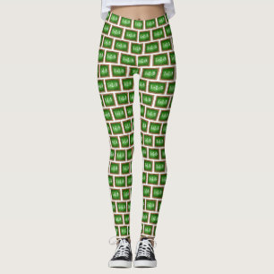 Green Slate Chalkboard Math Class Teacher School Leggings