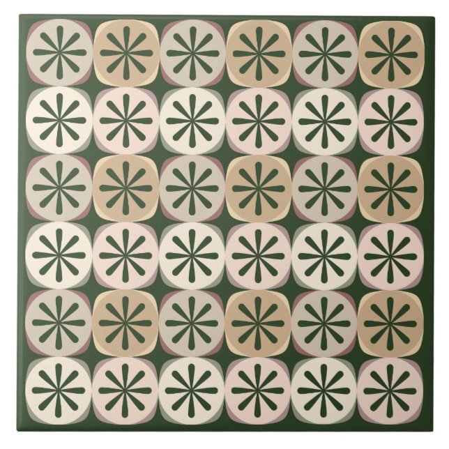 Green Slices Ceramic Tile (Front)