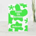 Green Slime 9th Birthday Card<br><div class="desc">This is a very slimy green slime 9th birthday card with green slime on the front, inside and some on the back to add some slime fun on any kid's birthday! Make sure to see photos of this fun slime birthday card for the birthday boy or birthday girl. You will...</div>