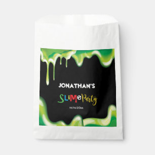 Green slime boys birthday party favour bags