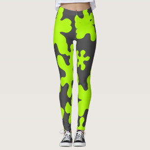 green slime charcoal grey fun leggings