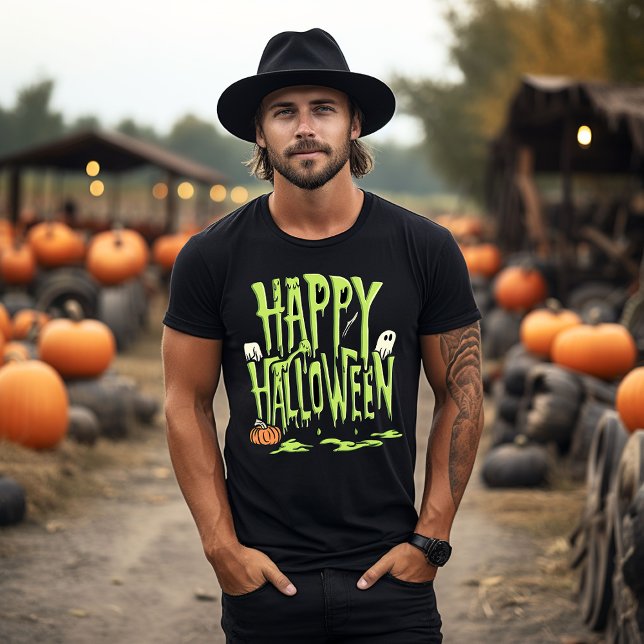 Green Slime Happy Halloween T-Shirt (Creator Uploaded)