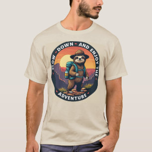 Green Sloth Slow Down and Enjoy the Adventure T-Shirt