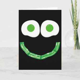 Green Smile Face Eggs And Con Ham Breakfast St Pat Card