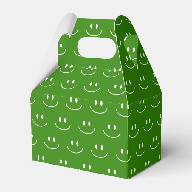 Green Smile Pattern Favour Box (Front Side)