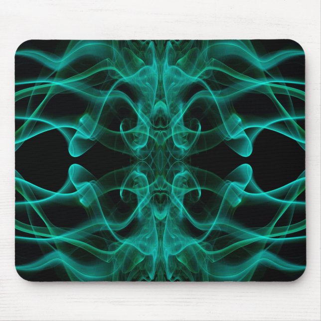 Green Smoke Symmetrical Minimalist Black Mouse Pad (Front)