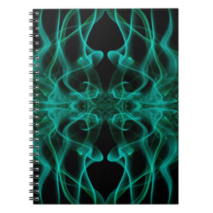 Green Smoke Symmetrical Minimalist Black Spiral Notebook