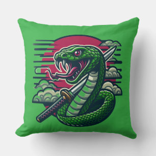 Green snake cushion