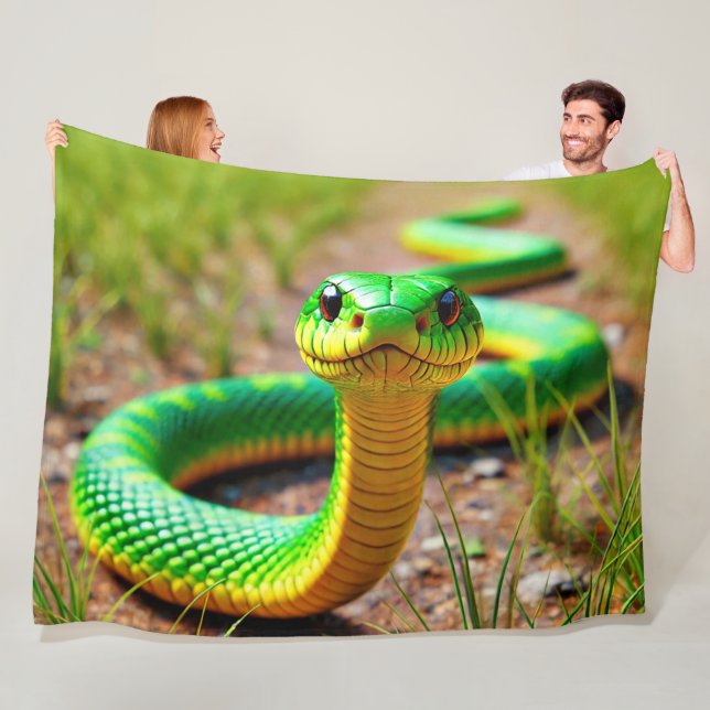 Green Snake Fleece Blanket (In Situ)