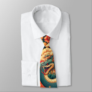 Green snake flowers tie