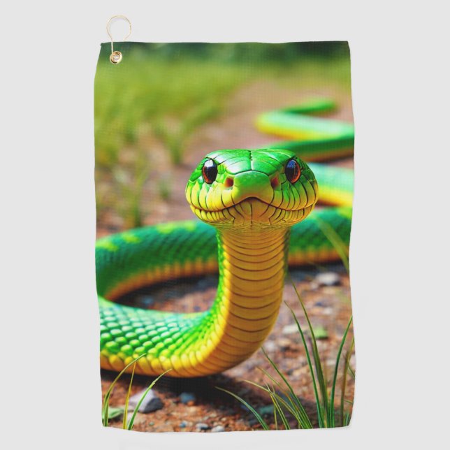 Green Snake Golf Towel (Front)