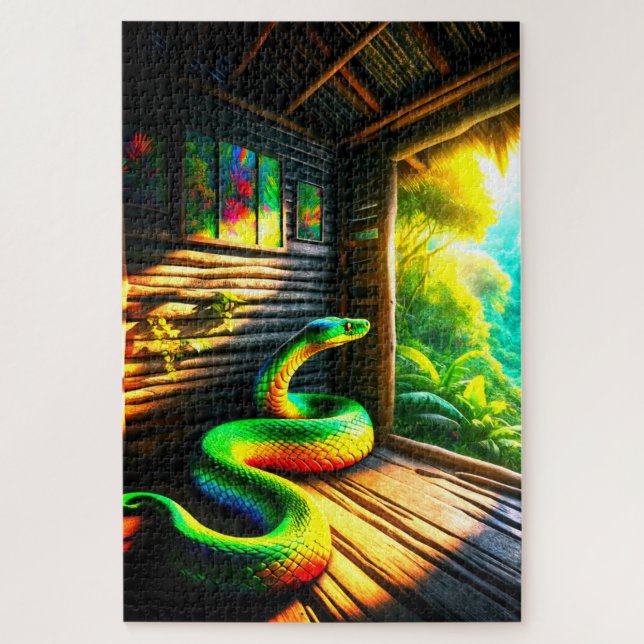 Green Snake Jigsaw Puzzle (Vertical)