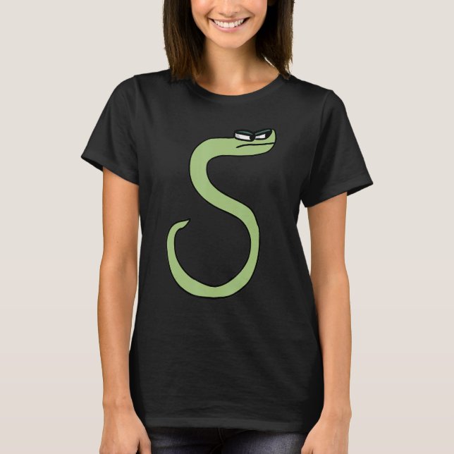 Green Snake Letter S Alphabet Lore T-Shirt (Front)