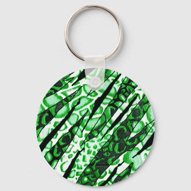 Green Snake Skin Camo Key Ring (Front)