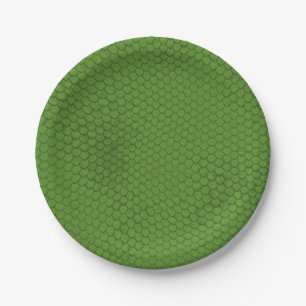 Green Snake Skin Texture Paper Plate