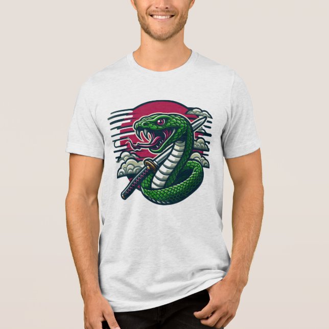 Green snake Tri-Blend shirt (Front)