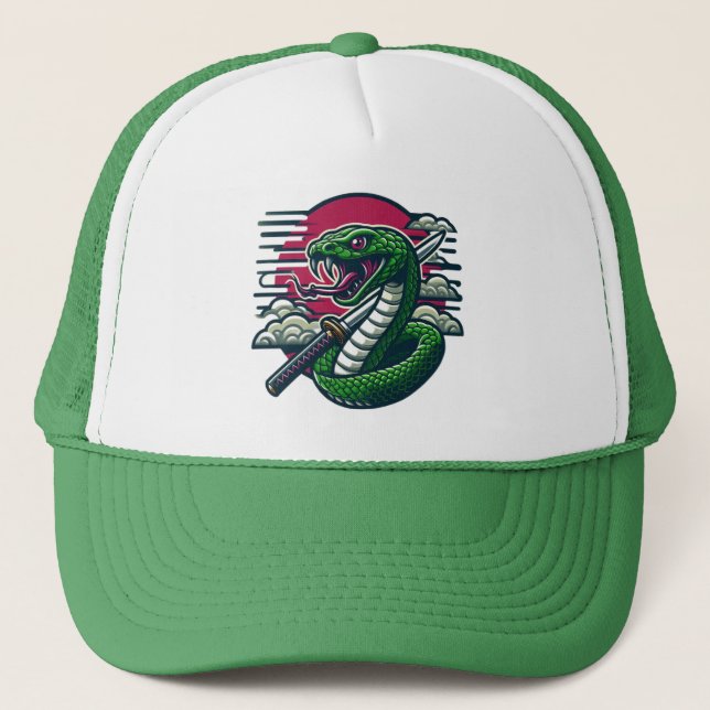 Green snake trucker hat (Front)