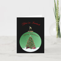 Green Snow Globe Invitation