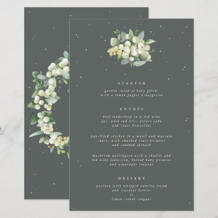 Green Snowberry+Eucalyptus 3 Course Wedding Menu