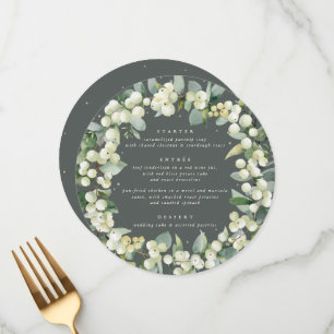 Green Snowberry+Eucalyptus 3 Course Wedding Menu