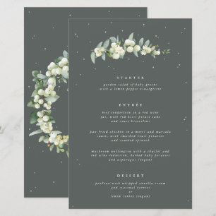 Green Snowberry+Eucalyptus 3 Course Wedding Menu