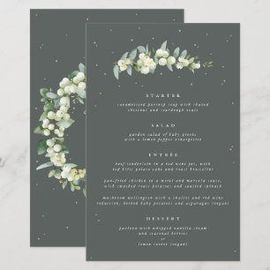 Green Snowberry+Eucalyptus 4 Course Wedding Menu