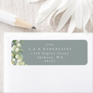 Green Snowberry+Eucalyptus Holiday Return Address