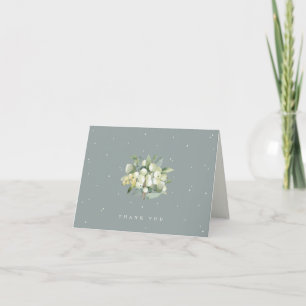 Green Snowberry+Eucalyptus Wedding Note Thank You Card